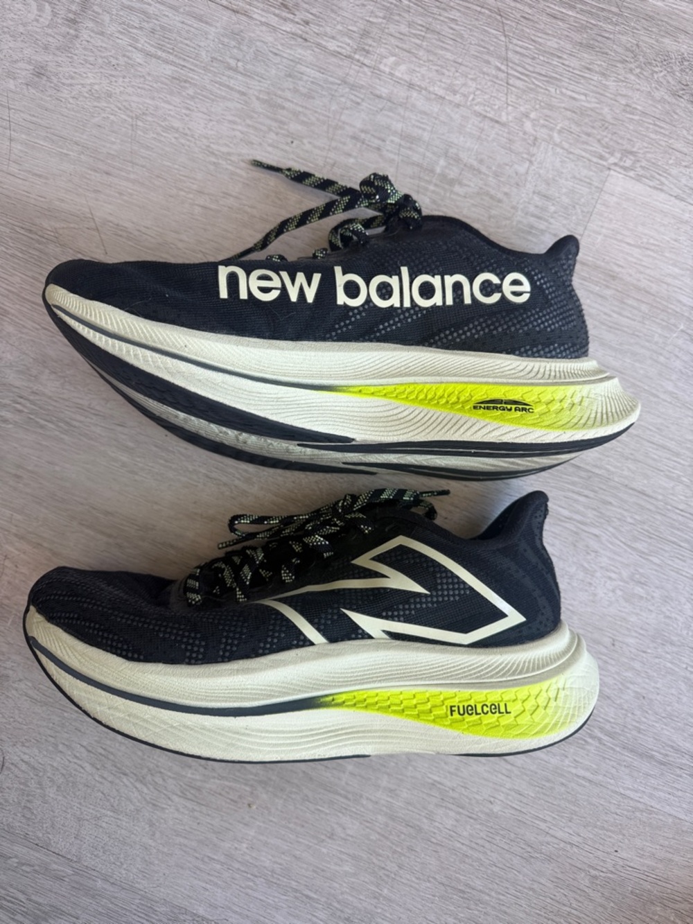 New Balance Black & Neon Yellow FuelCell SuperComp Running Sneakers